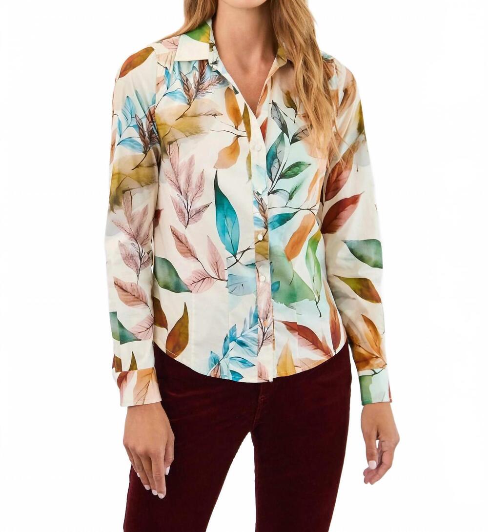 NEW FDJ split-neck long sleeve shirt in miriam print